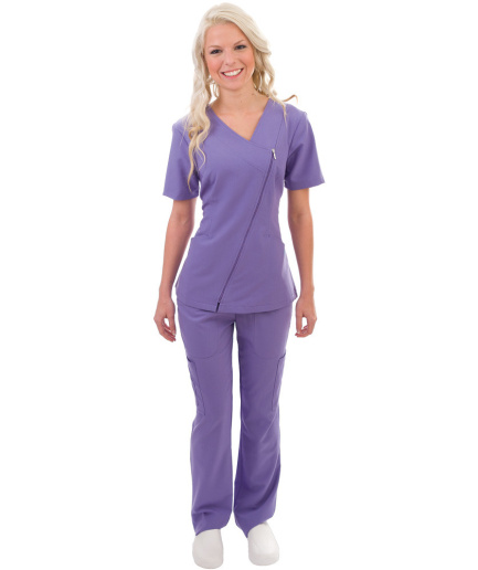 575 Excel 4-Way Stretch Asymmetrical Zipper Top