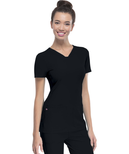 HeartSoul Break on Through 20710  Shaped V-Neck Top in Black
