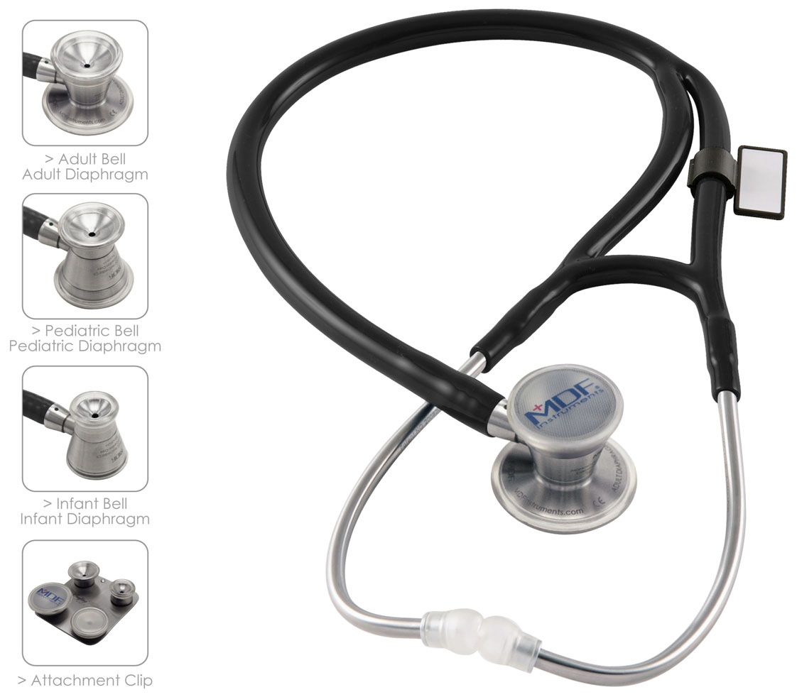 MDF ProCardial C3 Titanium Stethoscope in Noir Noir(Black)