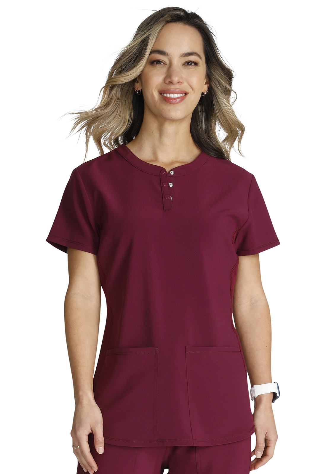 Cherokee Snap Front Henley Top